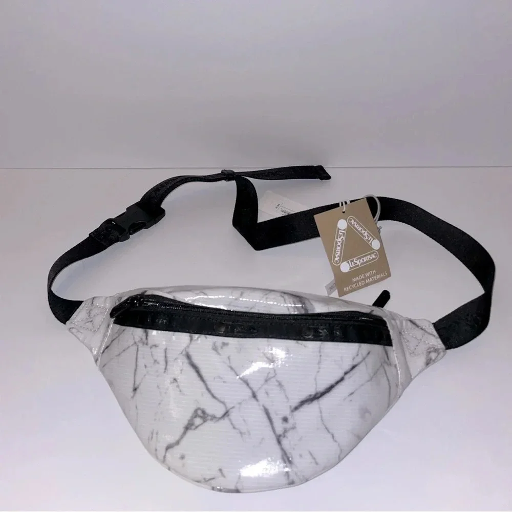 Marble Faux Leather Adjustable Fanny Pack - Picture 2 of 5